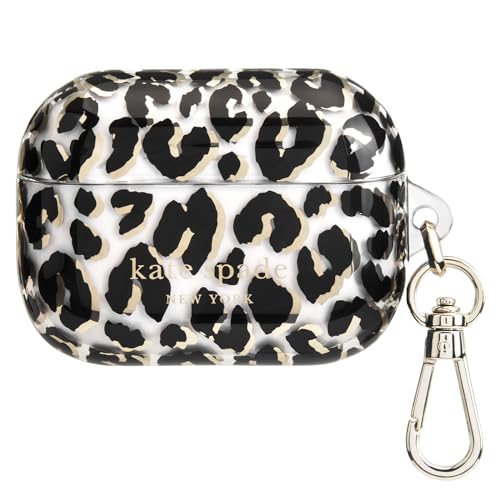 Image of kate spade new york AirPods Pro Protective Case with Keychain Ring - City Leopard, Compatible with AirPods Pro 2nd / 1st Generation