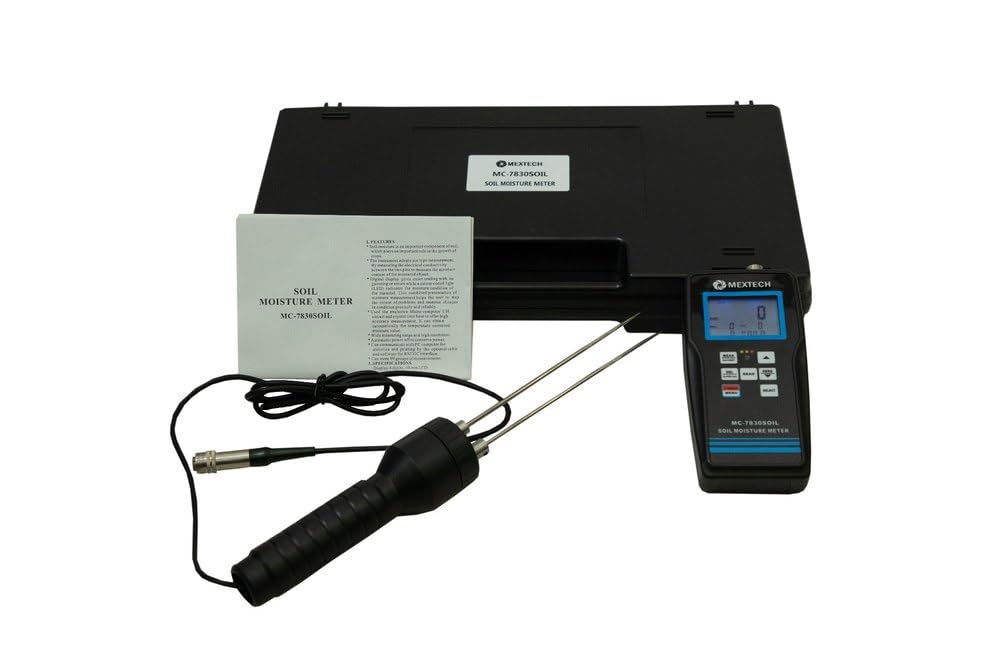 Humidimètre numérique pour sol avec sonde à pointes | Mesure de l'humidité de 0 à 80% | Pour l'agriculture et les serres | Modèle n° : MC7830SOIL