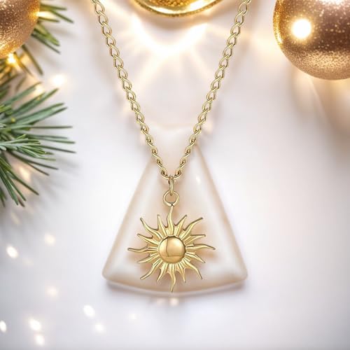 Gold Sun Necklace for Men Surfer Pendant Necklace Dainty Stainless Steel Sun Necklaces Trendy Summer Jewelry Gifts4