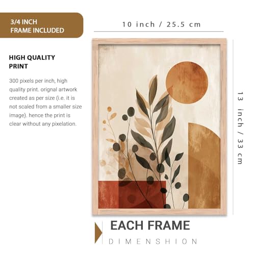 Image of kotart Aesthetic Boho Floral Painting Wall Art Home Decoration | Abstract Floral Aesthetic Paintings With Frame For Living Room Bed Room Hotel Wall Decor Digital Reprint Set of 9 (10X13 inch)