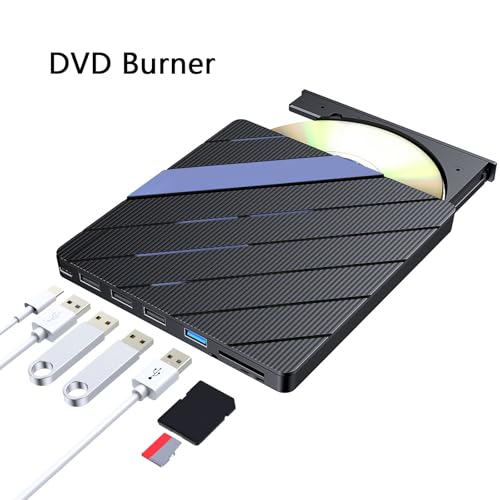 Unidad externa rápida CDDVD USB 3.0 con ranuras para tarjetas y puerto tipo C miniatura 5