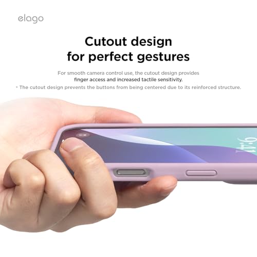 Image of elago Compatible with iPhone 16 Case, Premium Liquid Silicone Case, Full Body Protective Cover, Shockproof, Slim Phone Case, Anti-Scratch Soft Microfiber Lining, 6.1 inch (Soft Purple)