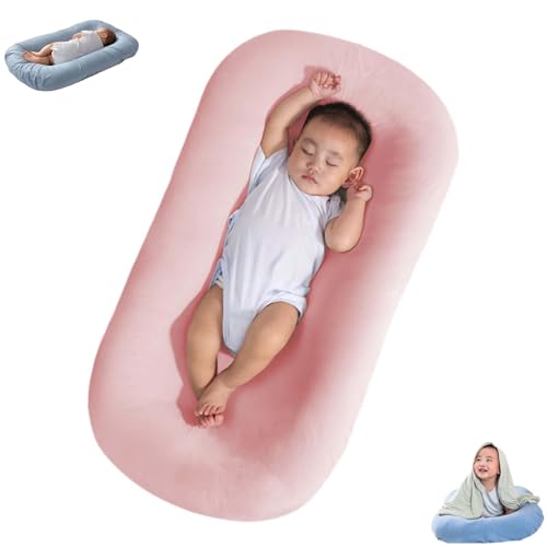 Image of WUUJIPAI Baby Lounger for Newborn 0-24 Months, Baby Nest, Snuggle Me Lounger, Bionic Design Baby Nest Sleeper, Soft Organic Breathable Lounger Pillow for Newborn Infants (Pink Newborn Lounger)