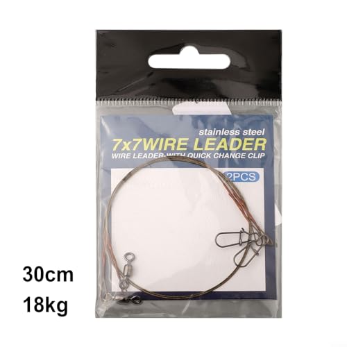 Set de 2 líderes de línea de pesca de acero inoxidable miniatura 3