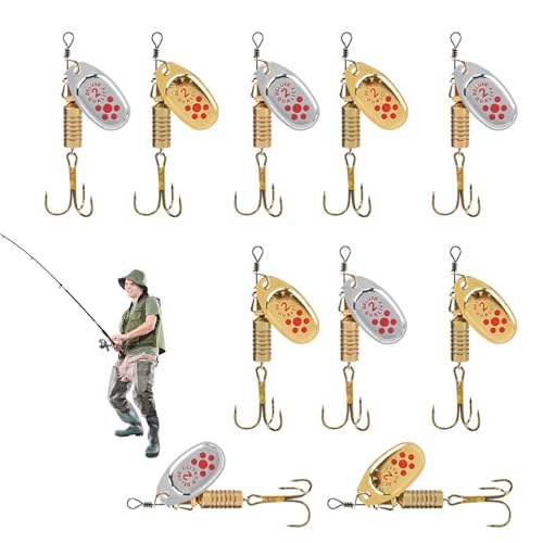 Miglioramento della pesca aumentata: per imitazione del movimento delle esche vive, queste esche da spinner rendono la pesca più eccitante di. Le triplette e le esche assicurano che i pesci non possano scappare in modo che abbiano una presa soddisfacente ogni volta.