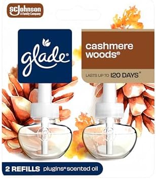 Glade PlugIns Scented Oil Air Freshener Refill, Cashmere Woods , 1.34 Fl Oz