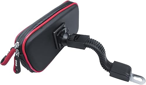 Miniatura 2 de Soporte de teléfono para motocicleta, resistente al agua, rotación de 360, soporte para espejo retrovisor de motocicleta para bolsa de teléfono (XL)