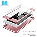 ORETECH Compatible with iPhone 8 Plus/ 7 Plus Case with [2 Pack 9H Tempered Glass Screen Protector] 360° Full Body Hard PC Silicone Phone Case 5.5 inch - Rosegold