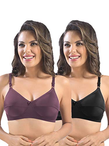 Image of SONARI Womens Cotton Everyday Bra | Non Padded, Wire Free, Comfortable Bra with Seamed Cups | Medium Coverage, Hook and Eye Closure for Everyday Wear | Adjustable Strap for a Customized Fit - Loreal