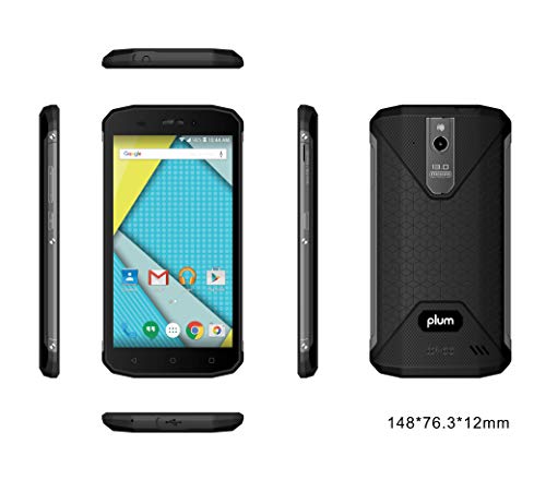 Plum Gator 5 - Rugged Phone Unlocked 3G GSM 5.2" Display Water Shock Proof Ip68 Military Grade 16+2 GB Memory ATT Tmobile Metro Cricket Mint Walmart Mobile Net10, Black (Z519BLK) - Thumbnail 3