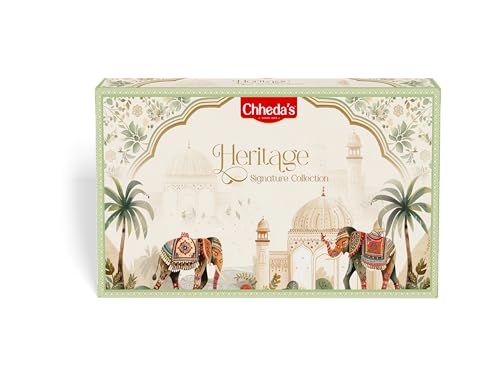Image of Chheda's Heritage Signature Collection - Premium Indian Festive Gift Box | Namkeen & Sweets | Ornate Cultural Packaging | Vegetarian
