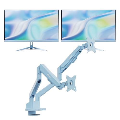 Image of Pixio Two PX27U Wave Blue 27 inch 160Hz Refresh Rate 4K 3840x2160p Resolution Fast IPS Panel 1ms GTG Response Time 4K Gaming Monitor and PS1D Wave Blue Dual Monitor Arm