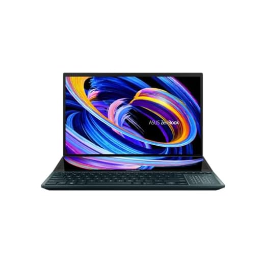 ASUS ZenBook Pro Duo 15 OLED UX582 Laptop, 15.6” OLED FHD Touch Display, Intel Core i9-12900H, 32GB, 1TB, GeForce RTX 3060 Laptop GPU, ScreenPad Plus, Windows 11 Pro, Celestial Blue, UX582ZM-XS96T