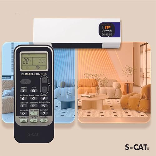 Image of S-CAT Compatible with Whirlpool AC Remote Control Climate Control Model DG11J1-52 (No Backlight) 192 Suitable for Split /Window AC (Match Old Remote Exactly, for Any Issues Contact Customer Care)