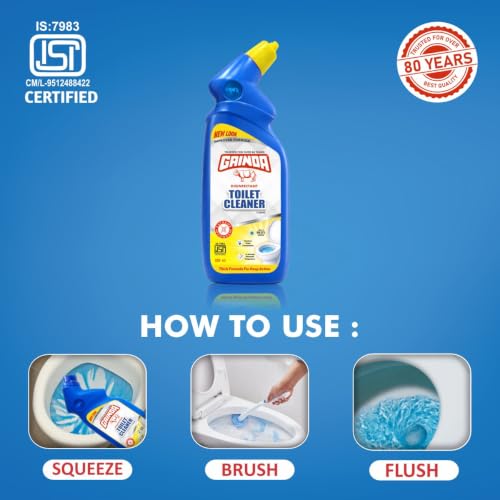 Image of GAINDA Toilet Cleaner Liquid Disinfectant Bowl Pot Cleanser Safe Hygienic Bathroom Stain & Odour Remover for Commercial Use Removes 99.9% Germs, 650 ml