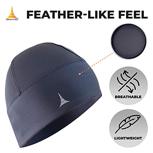 Helmet Liner Sweat Wicking Skull Cap Beanie. Ultimate Performance Moisture Wicking. Fits Under Helmets Charcoal Gray - Thumbnail 5
