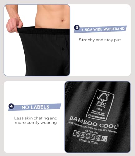 Image of BAMBOO COOL Mens Underwear Boxers Moisture-wicking and Cool Men's Boxer Shorts Loose Fit Super Soft 4 Pack