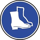 Autocollants/stickers : Pictogramme protection pied obligatoire - 10cm