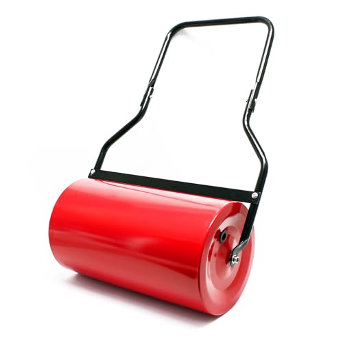 Wiltec Rasenwalze 32 x 57 cm mit Schmutzabstreifer, Gartenwalze mit 45 l Füllmenge, Walze für Rasen mit Wasser und Sand befüllbar