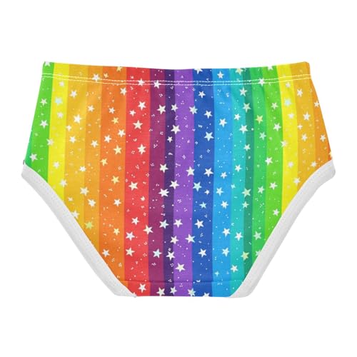 ZZKKO Rainbow Star Girls Underwear Toddler Panties for Girls Comfort Brief Size 2-8T2