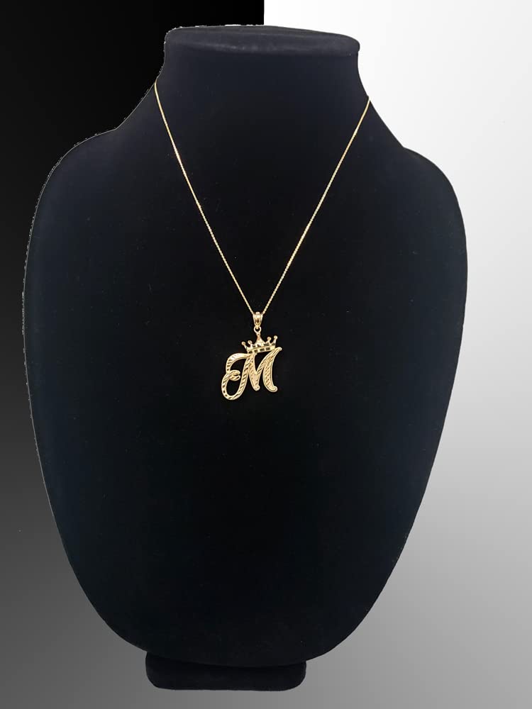Amazon.com: 10K Yellow Gold Letter M Initial Cursive DC