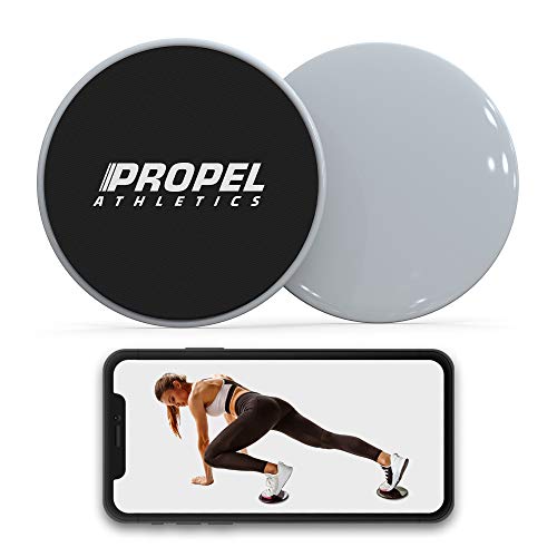 PROPEL ATHLETICS | Set of 2 Premium Core Sliders with Free Workout Video & Travel Bag | Dual Sided for Hardwood Floors or Carpet | Ab Workout Equipment | Exercise Equipment | Sliders for Working Out