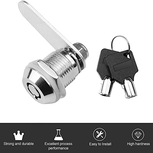 Litensh Thread Tubular Cam Lock 20mm, Mailbox Lock Cabinet Cylinder Lock for Door Drawer Cupboard Letterbox with Keys Alike (1, 20mm)
