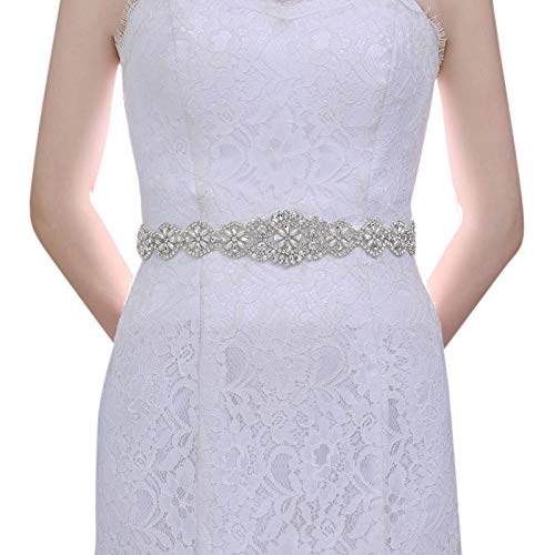 TOPQUEEN Ceinture de mariée avec strass, ecru, taille unique Cover