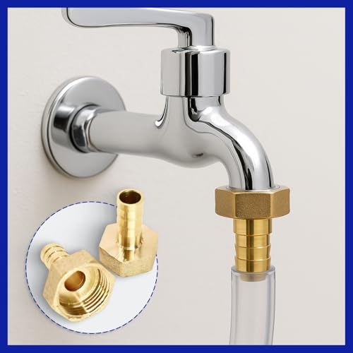 2 Piezas Conectores de Latón, Macizo de 10 mm a Rosca, Hembra BSP de 1/2 Pulgada para Manguera, Acoplador Adaptador de Púas para Agua, Aire, Combustible, Aceite, Gas, Jardín, Piscina, Bricolaje - imagen 4