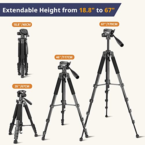 Eicaus TBC001 67 Inch Heavy Duty Tripod Stand For Cameras, Cell Phones, Projectors, Webcams, Spotting Scopes - Complete Unit For Canon thumb #2