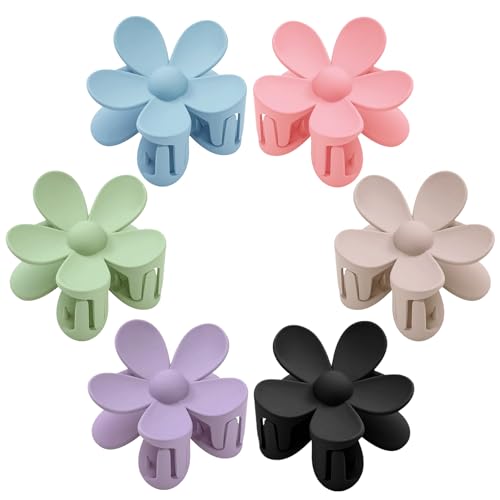 Hair-Claw-Clips-Flower-Hair-Clips-6PCS-Cute-Daisy-Hair-Clip-Big-Claw-Clip-Strong-Hold-Jaw-Daisy-Clips-Barrettes-Large-Hair-Clamps-Hair-Accessories-Thick-Hair-for-Women-Girls-Gifts-6-Colors