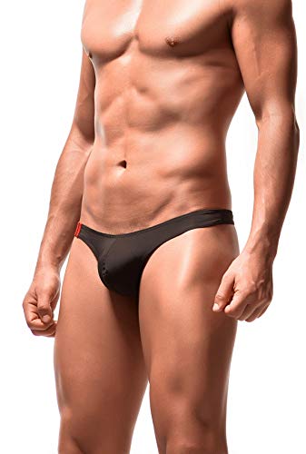 Newsywell Men's G-String Breathable Thong Micro Spandex Male Bikinis Low Rise Briefs Microfiber Underwear Black Xx-Large #TOP4