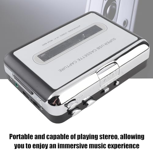Image of Wendry Cassette Player USB Cassette to MP3 Converter, Portable USB Tape to MP3 Capture Converter Stereo Audio Music Player Cassette Player