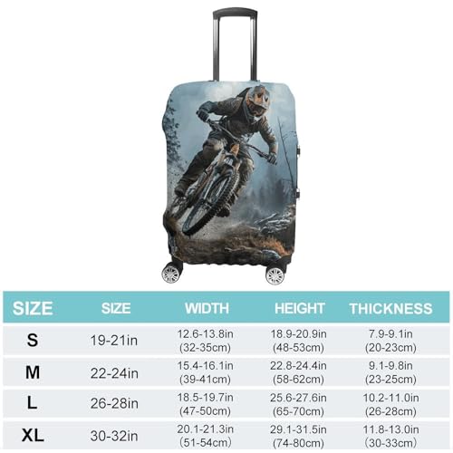 Mountain Bike Tournament Luggage Cover, Washable Elastic Suitcase Cover Protector Fit 18-32 Inch Luggage2