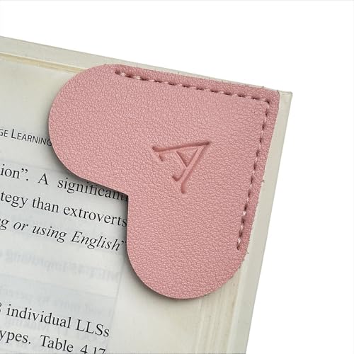 Personalized Leather Heart Bookmark
