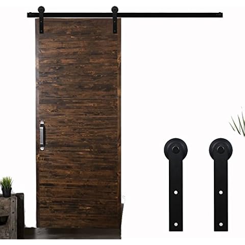 9FT/274cm Barn Door Kit Sliding Barn Door Hardware Sliding Door Rail Kit for Single Door/LWZH Cover