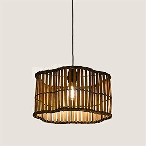 Lampe de plafond moderne style japonais suspension rotin e27 - 4