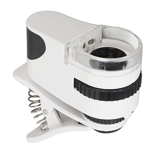 50x Zoom Phone Microscope Magnifier, Type Loupe with LED Lighting Universal Microscopes Jewels Magnifier for Smartphones LED Light Mini Cell Phone Microscope