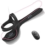 Double Penetration Sex Toys for Couples, 3-in-1 Vibrating Cock Ring with 10 Modes, Anal Toys Anal Dildo Vibrator Butt Plug, Testicles Vaginal Stimulator, Adult Toy, Sex Things for Couples Kinky