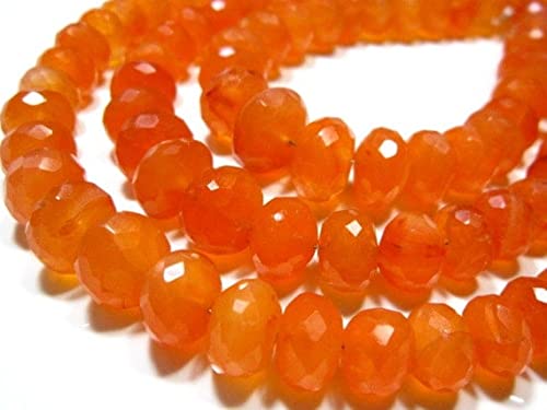 Carnelian Facaeted Big Rondelles LKBEADS - Pierres de cornaline 6-9mm pour création de bijoux