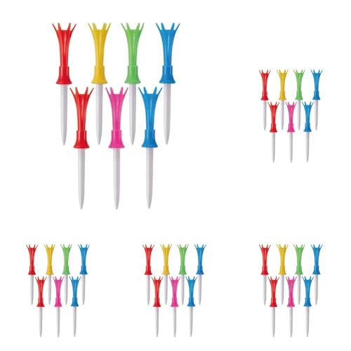 【星野陸也プロ使用ティー】ダイヤゴルフ(DAIYA GOLF) トマホークティー ロング 7本入 高さ調節可能 飛距離アップ 高耐久 折れにくい 見つけやすい ゴルフ規則適合 日本製 ティーアップ高40~50mm TE-516 B カップ部カラー (× 5