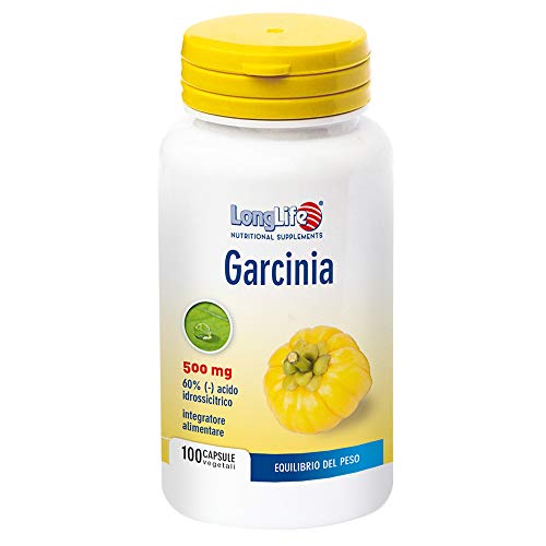 Long life - Garcinia 500mg - 100 capsule da 0,650 g | Sazianti, lipo-equilibrante, fame nervosa, controllo senso di fame