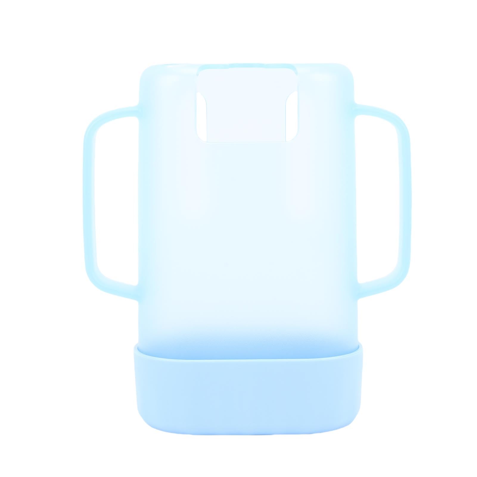 HUSHUI Squeeze Proof Food Pouch Holder Leak Proof Baby Juice Box Holder with Easy Grip Handles Lid (Blue)