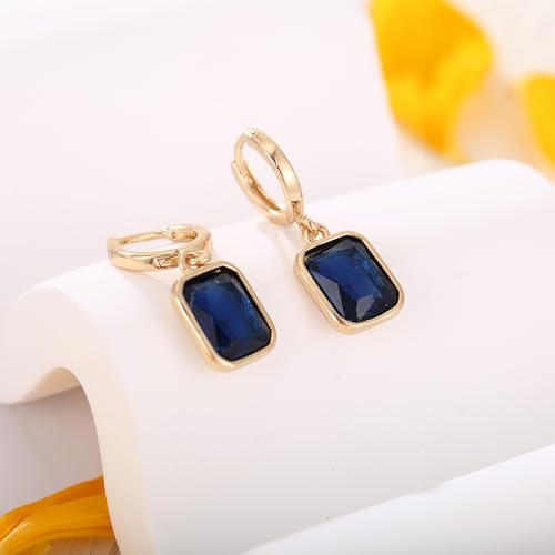 Birthstone Crystal Hoop Earrings, Gold Small Dainty Birthstone Drop Earrings Huggie Hoop for Wedding Birthday Everyday Wear4