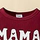 HEOXIN Neugeborenes Baby Mädchen Kleidung, ’MAMA IS MY BESTIE’ Baby-Mädchen-Outfit mit Schmetterling Druck, Rot, 3-6 Monate