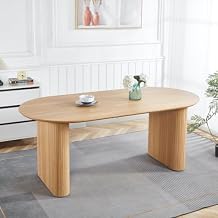 90" Extendable Oval Dining Room Table for 6 to 10, Modern Farmhouse Expandable Kitchen Dining Table with Removable Leaf & Wood Strip Base,Large Oak Wood Transformer Dinner Tables for Living Room