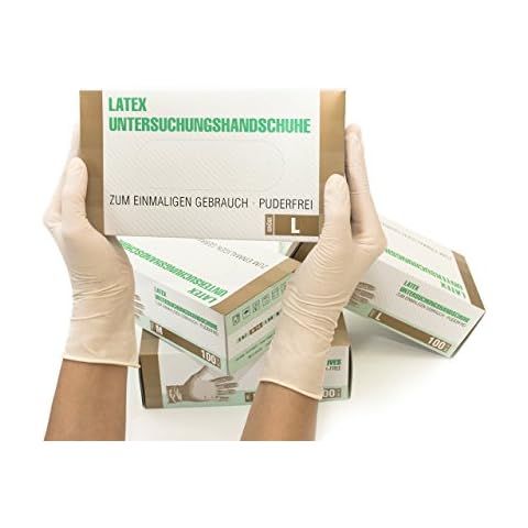 Guantes de látex sin polvo, no estériles, L, 100 pcs caja Cover
