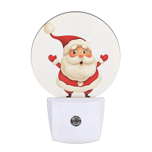 Image of Santa Joy Christmas Night Light Plug into Wall Winter Plug-in Night Lights with Dusk-to-Dawn Sensor for Bedroom, Bathroom and Living Room 0.5W Sleep Friendly for Women /Girls /Boys Gift