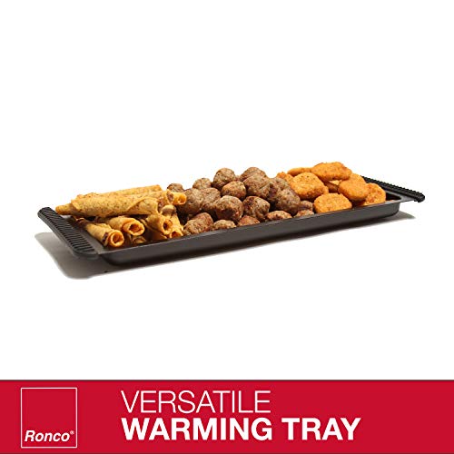 Ronco Pizza and More, Pizza Oven with Warming Tray, Countertop Open-Air Convection Oven, Cooks 40% Faster, Party Convection Oven, Automatic Shut-Off Timer, Includes Warming Tray and Non-Stick Pan, Dishwasher Safe Accessories (Black)