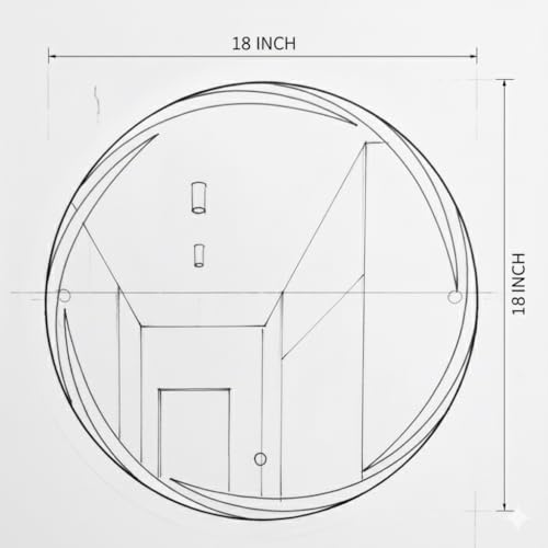 Image of ALFA Design 18 Inch Round Frameless LED Mirror | Wall Mounted with Touch Sensor, 3 Light Modes Natural, Warm & Cold White | Wall Decor for Living Room, Entryway, Washroom